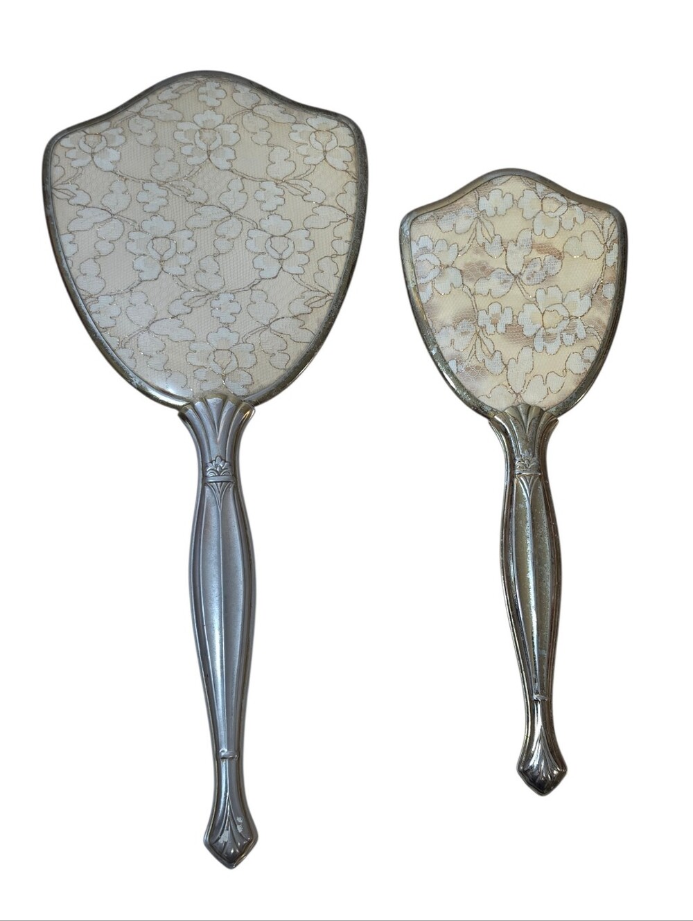 Vintage 1950's Mid Century Handheld Mirror and Brush Vanity Dresser Set